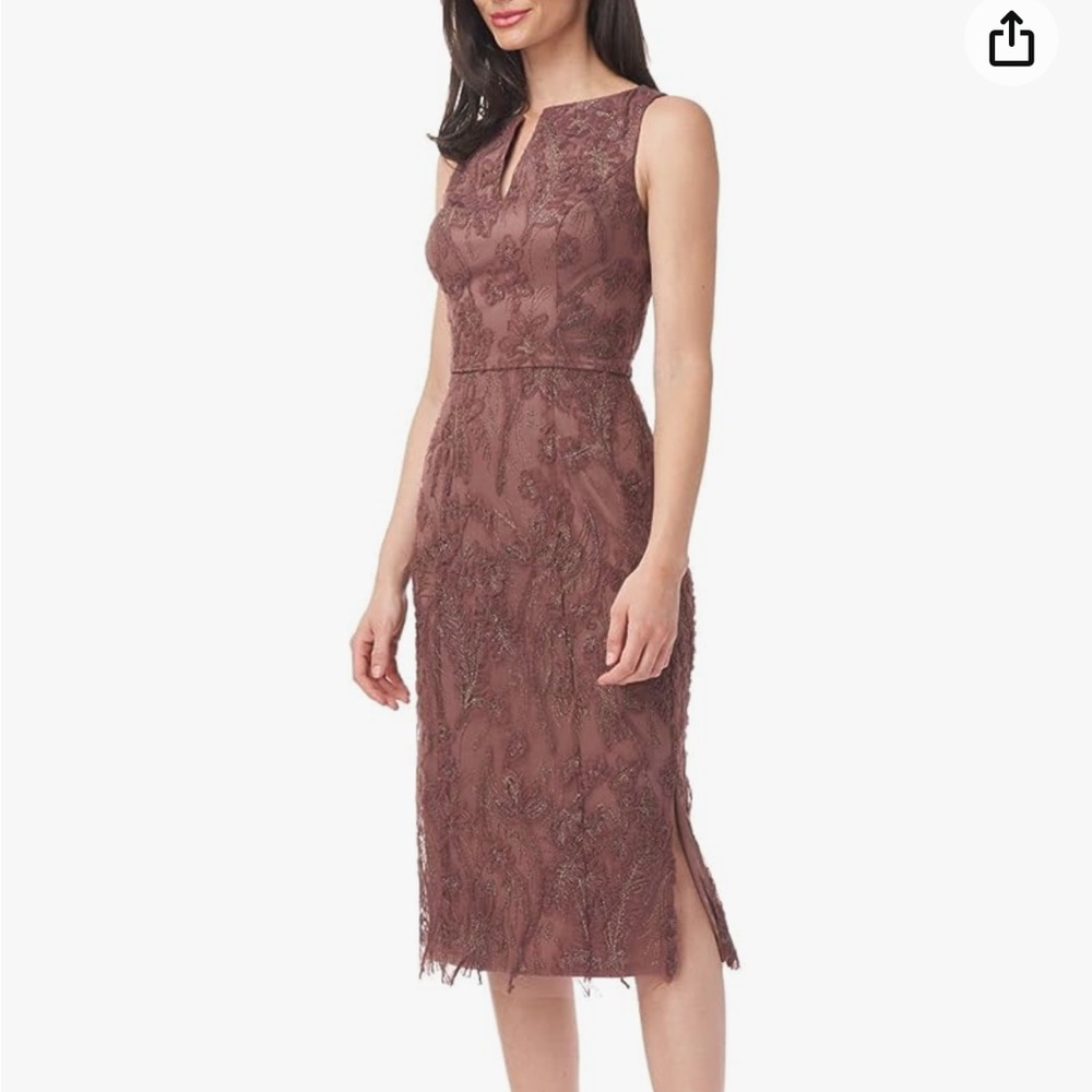 JS Collections mink Mesh Maxi Cocktail And Party Dress